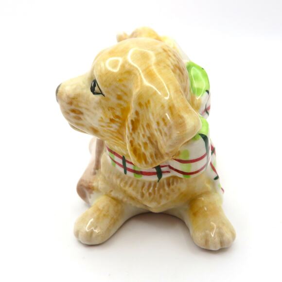 Fitz & Floyd Dear Santa Puppy Figurines Set of 2 Ceramic Christmas Holiday Decor - Picture 6 of 15